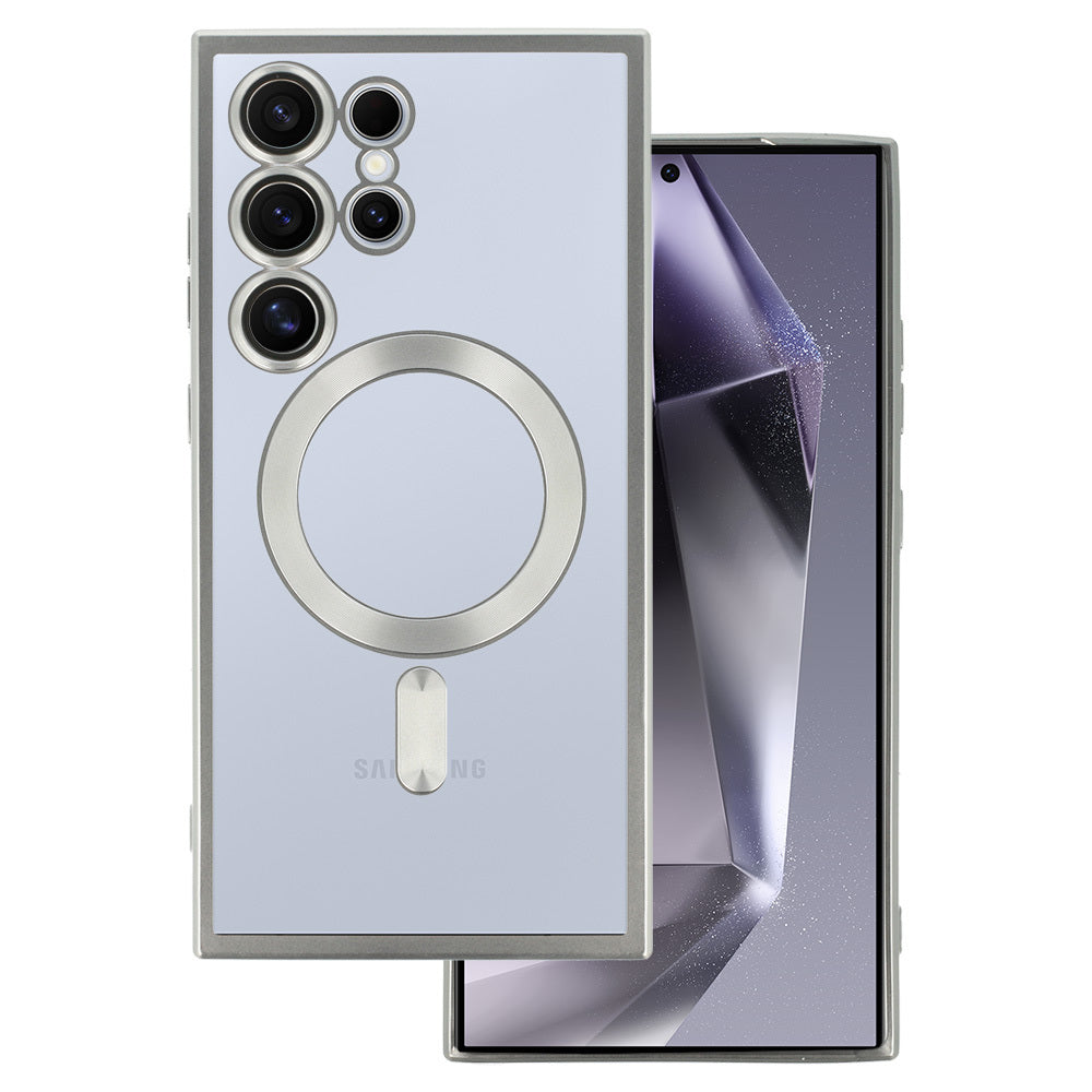 Husa Metallic Magsafe pentru Samsung Galaxy S24 Argintiu