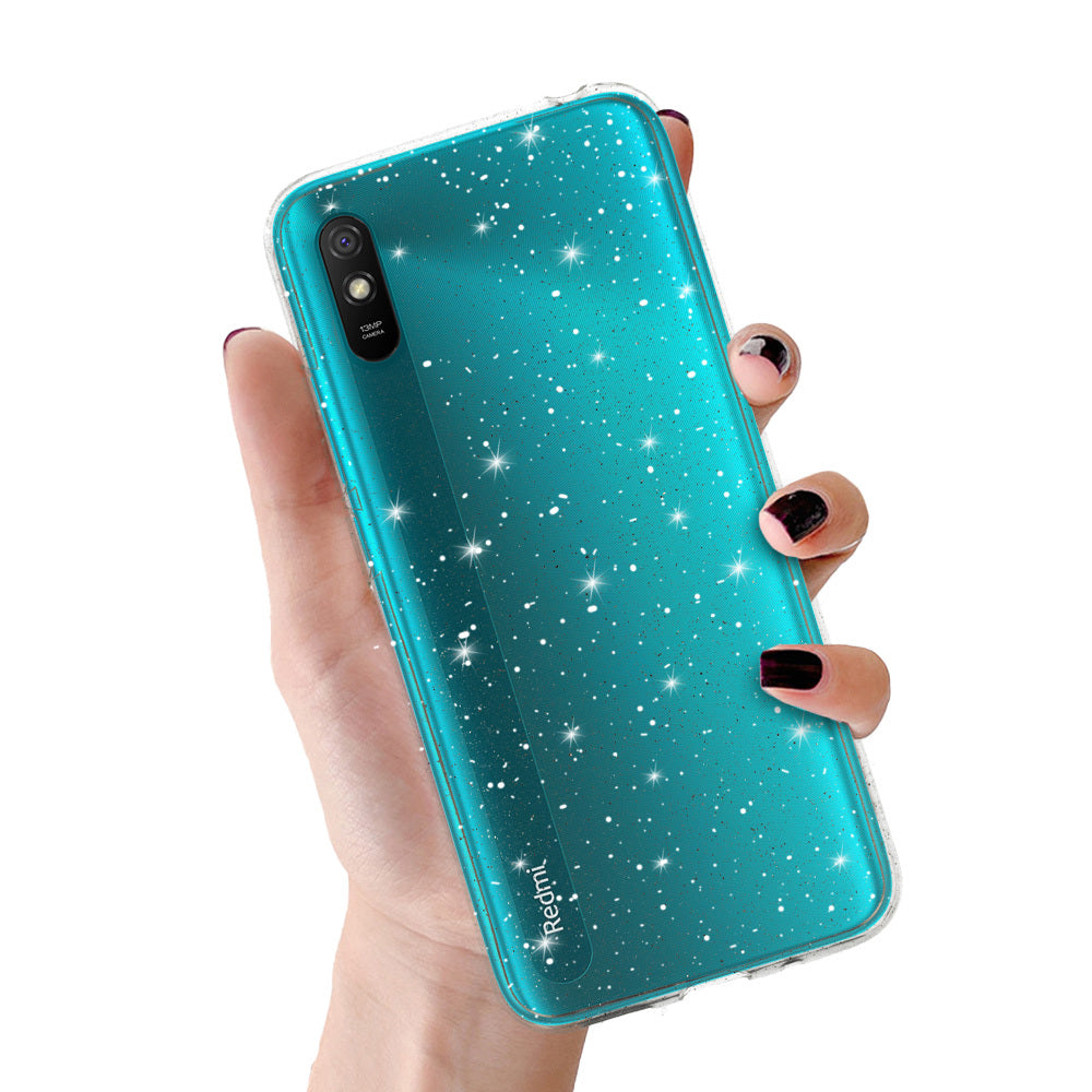 Husa Crystal Glitter Do Xiaomi Redmi 9A Argintiu