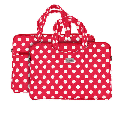 Husa Wonder Briefcase Laptop 15-16 Inches Rosu Polka-dot