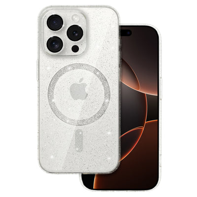 Husa Glitter Magsafe pentru iPhone 16 Pro Transparent