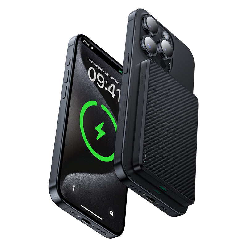 Acumulator extern Benks 10000mAh Mp16 Armorgo - Type C - Magnetic cu Induction Charging Negru