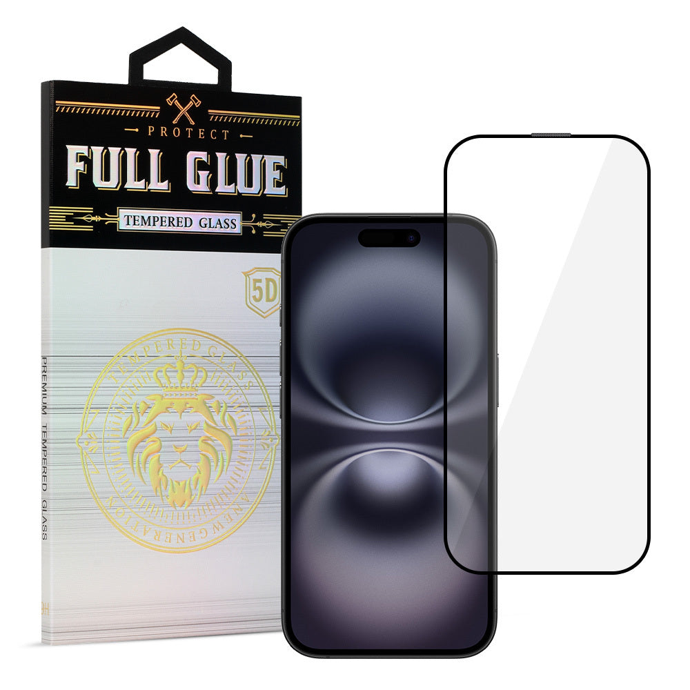 Folie sticla Hard Full Glue 5D pentru iPhone 16 Negru