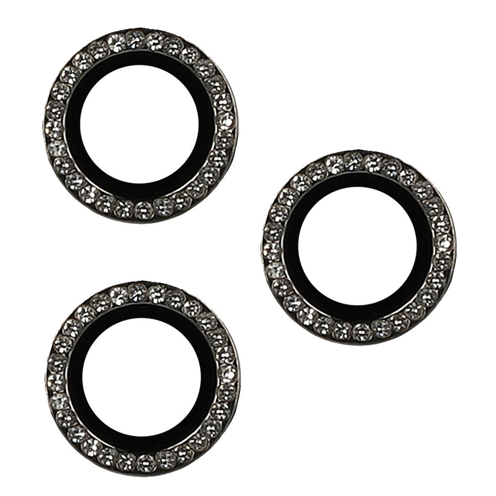 Folie sticla Hard Diamond pentru Camera (lentila) pentru iPhone 16 Pro/16 Pro Max Negru (lentila 3 Pieces)