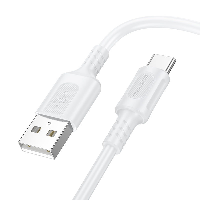 Cablu Borofone Bx111 Feliz - USB To Type C - 3A 1 Metre Alb