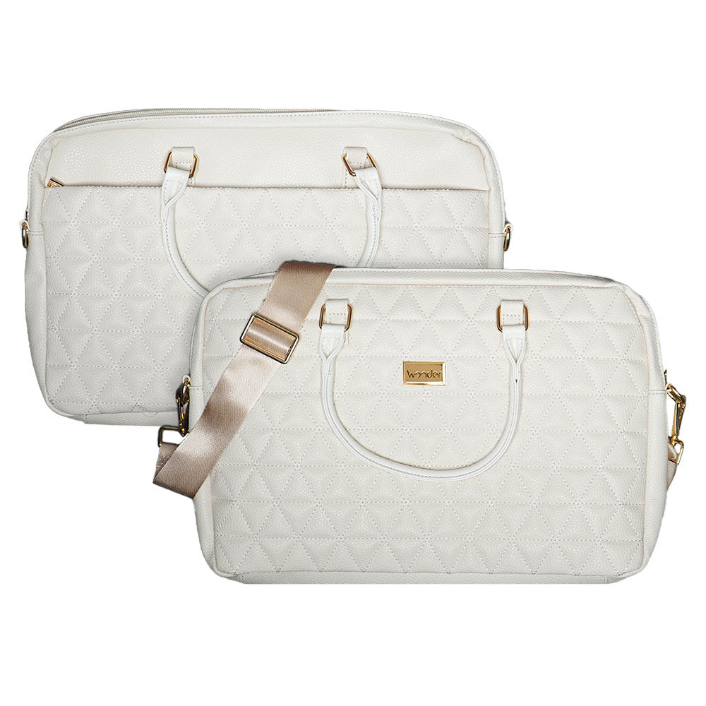 Husa Wonder Briefcase Laptop 17 Inches Pico Quilted Bej
