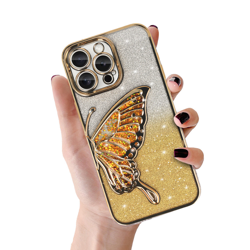 Husa Tel Protect Butterfly Water pentru iPhone 12 Pro Auriu