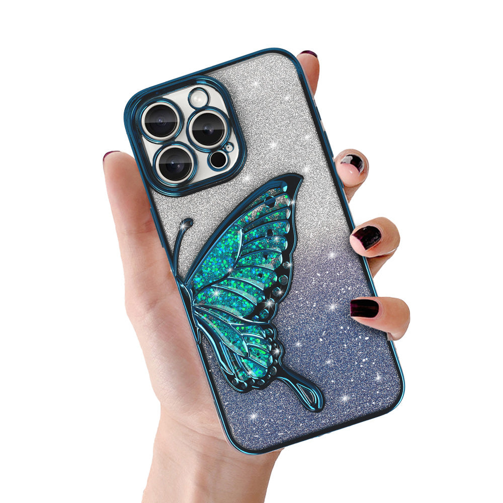 Husa Tel Protect Butterfly Water pentru iPhone 16 Plus Albastru