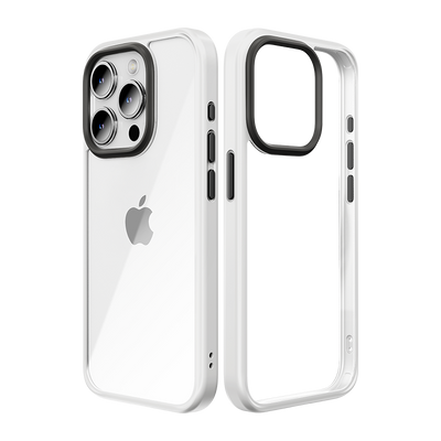 Husa Rock Guard Series pentru iPhone 15 Plus Transparent-Alb