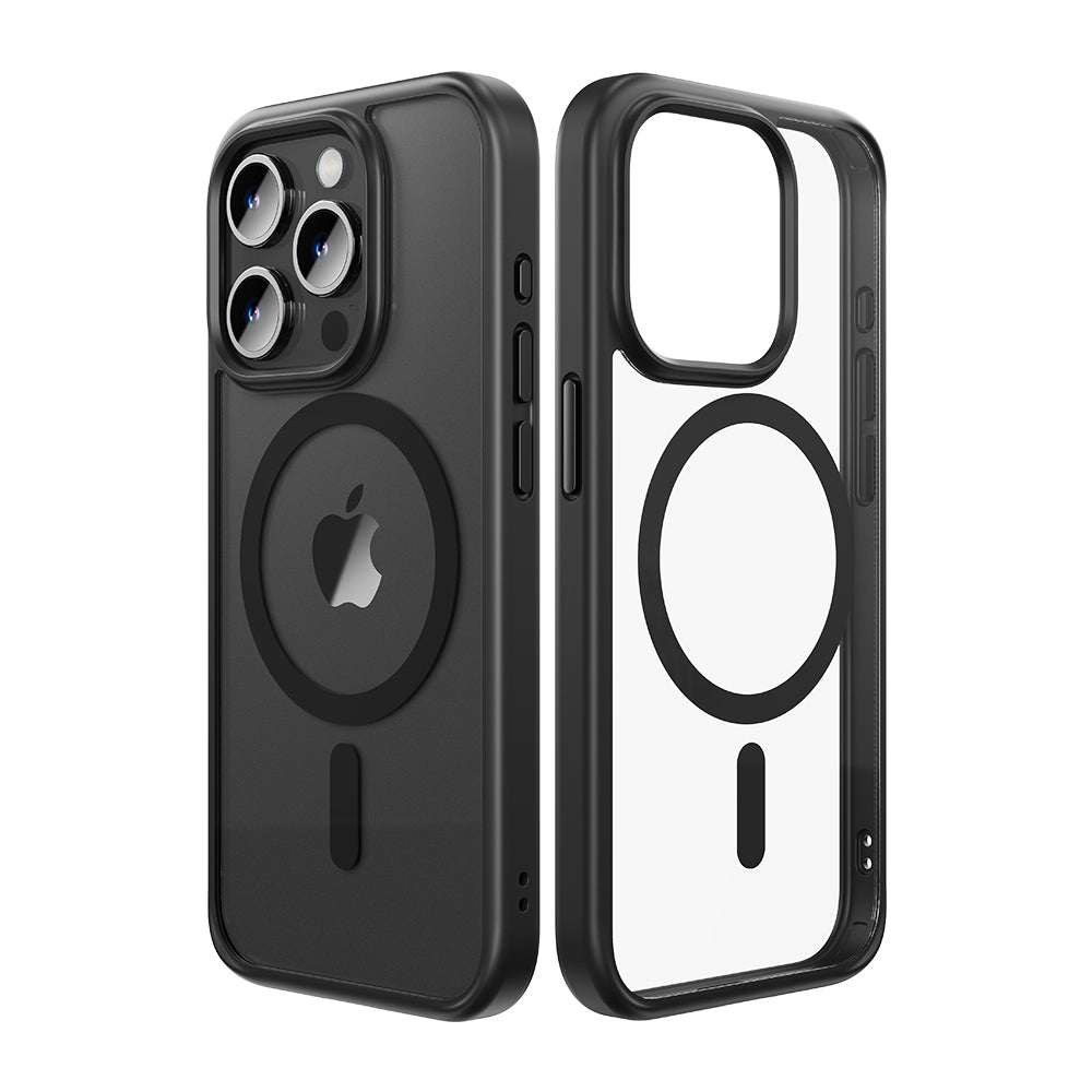 Husa Rock Guard Series Magnetic pentru iPhone 15 Plus Transparent-Negru