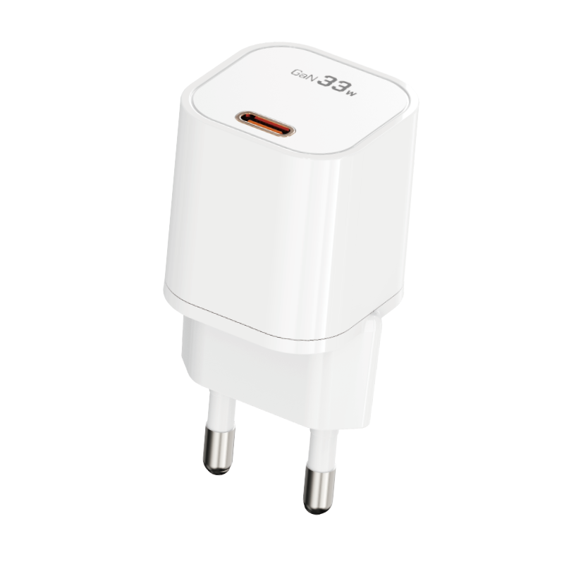 Incarcator priza Rock T88 Sugar Cube Series Gan - Type C - QC 3.0 PD 33W 3A Alb