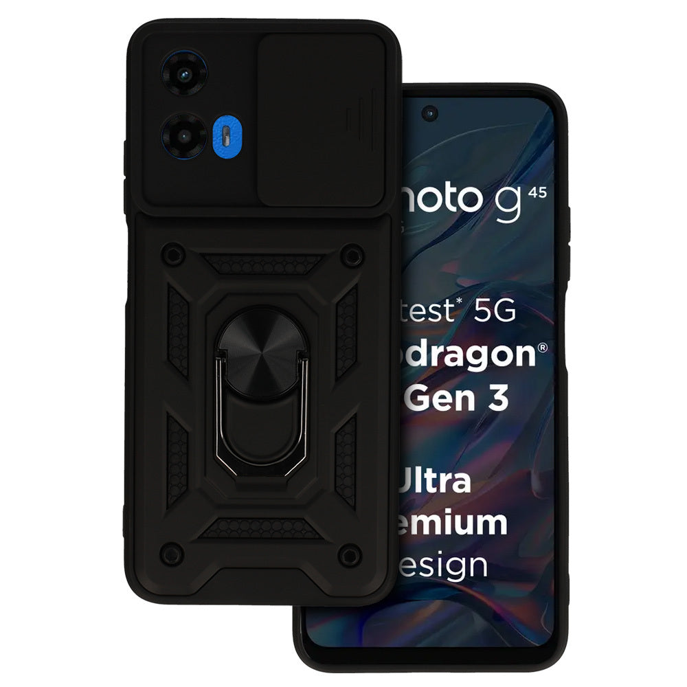 Husa Slide Camera Armor pentru Motorola Moto G45 5G Negru