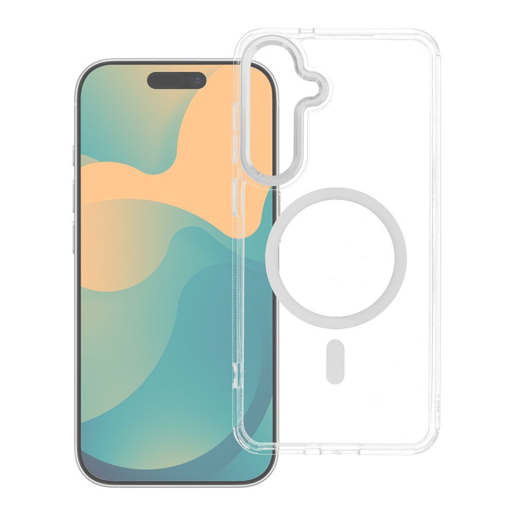 Husa Frame Transparent Hybrid Mag pentru Samsung S25 FE Compatible cu Magsafe Transparent