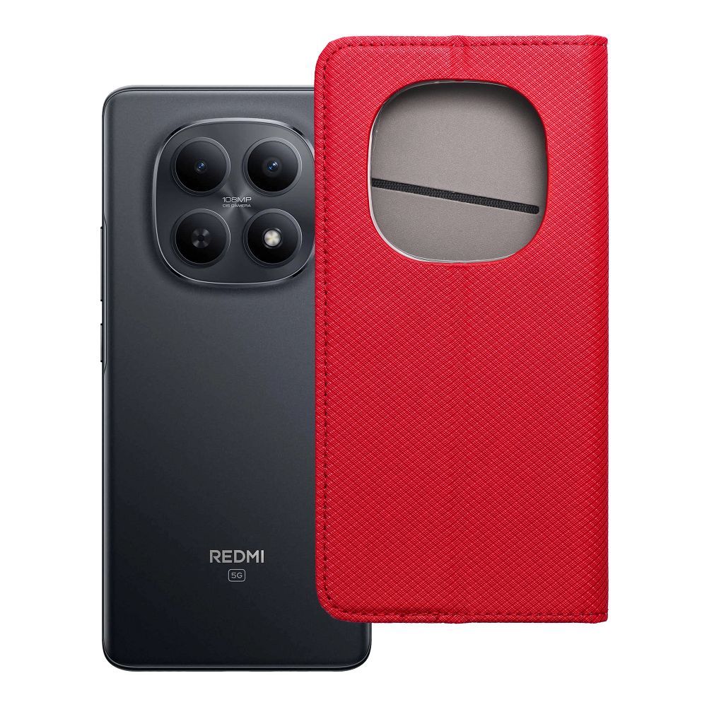 Husa Smart Book pentru Xiaomi Redmi Note 15 PRO Plus 5G Rosu