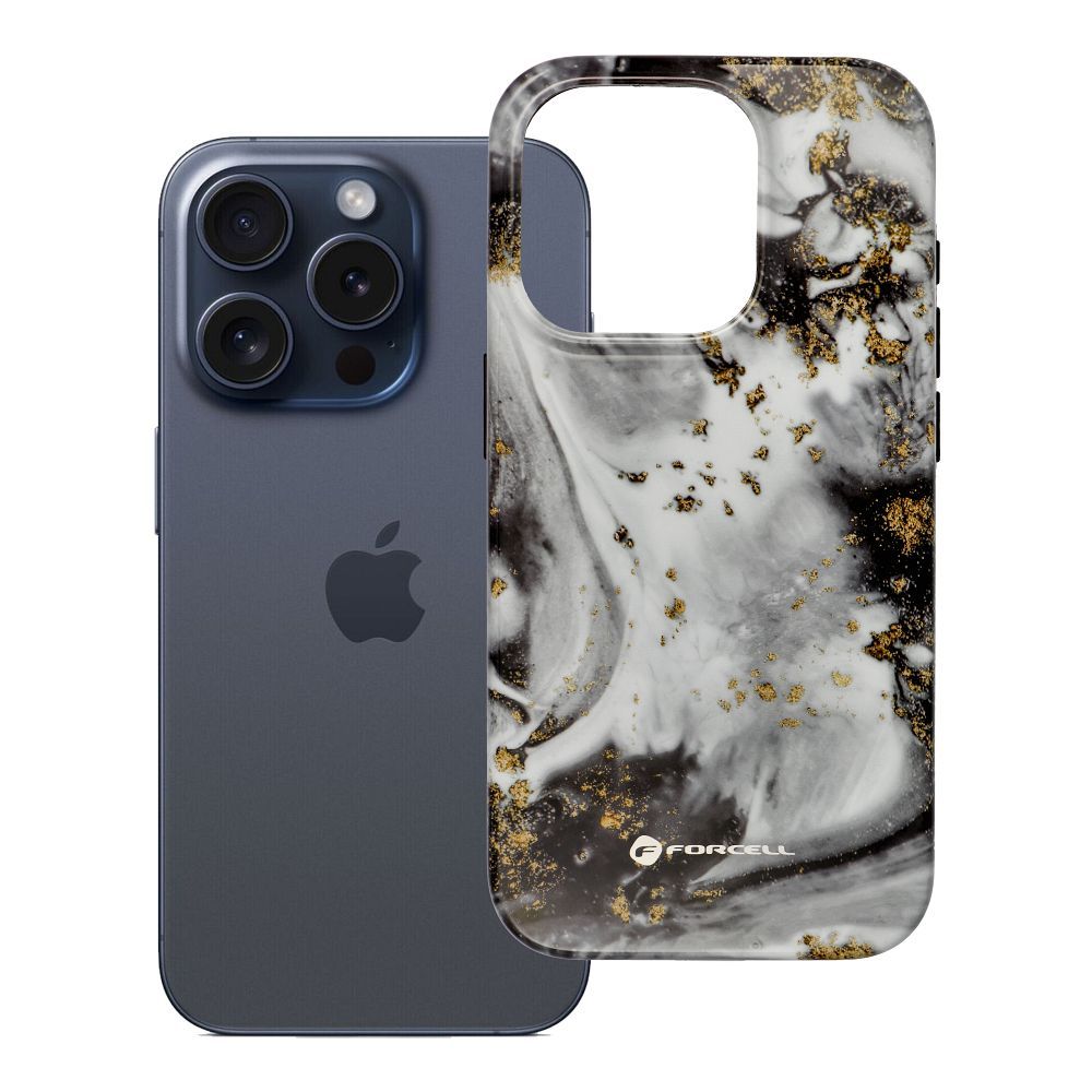 Husa Forcell pentru iPhone 15 PRO F-protect Mirage Compatible cu Magsafe Military Drop-test Argintiu Fog