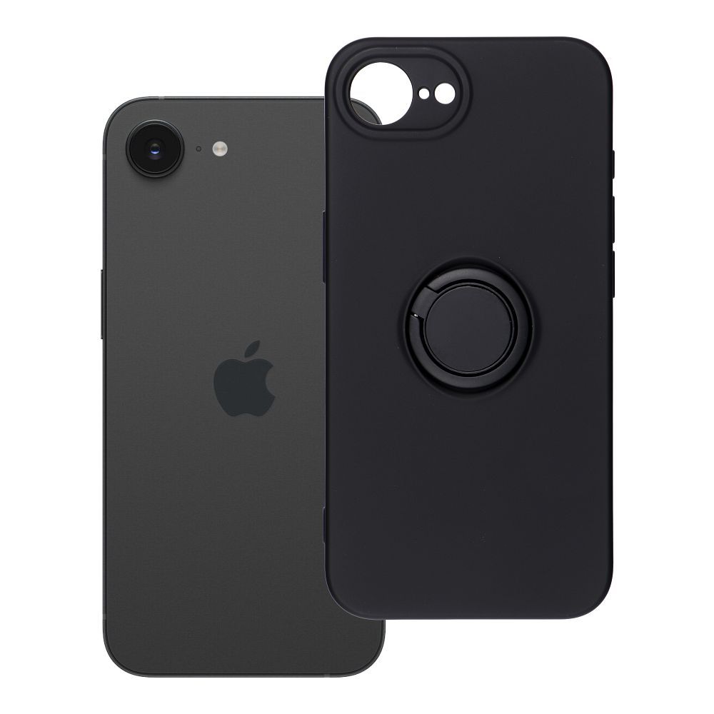 Husa Silicone Ring pentru iPhone 16e (SE 4 2025) / 17e Negru