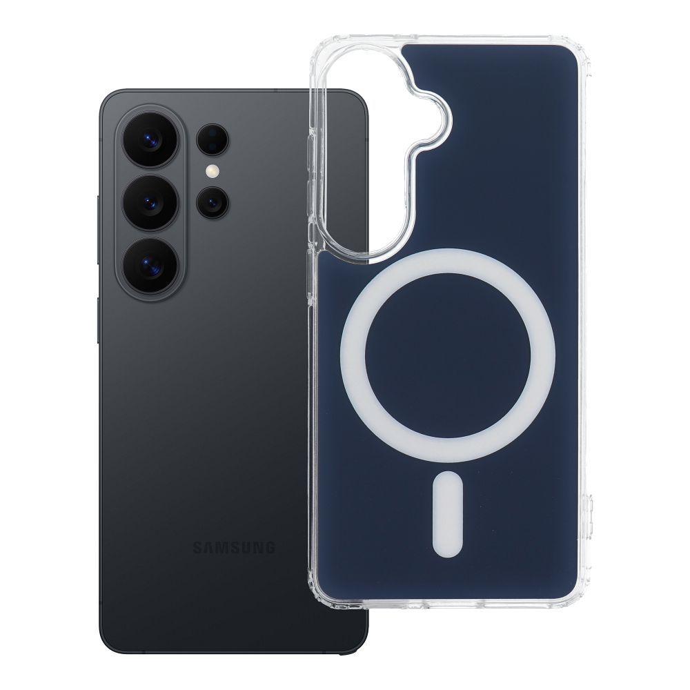 Husa Transparent Fusion Mag pentru Samsung S26 Compatible cu Magsafe Bleumarin