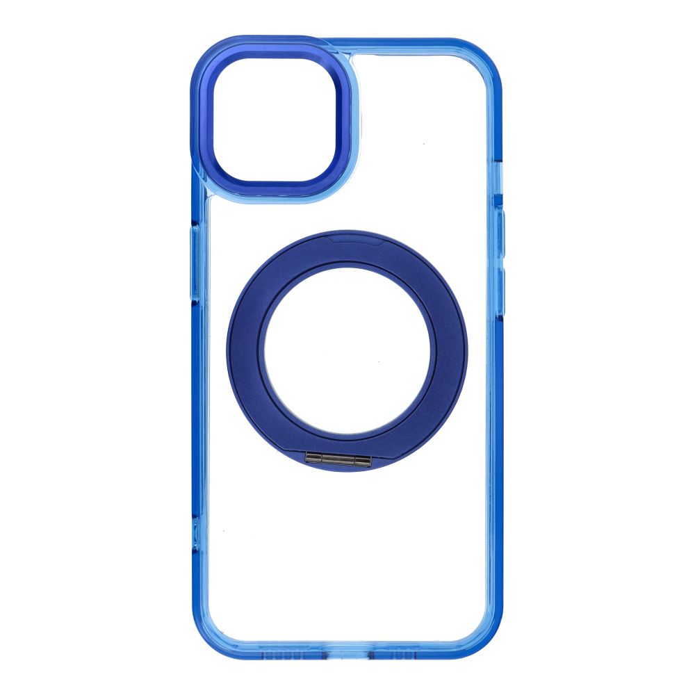 Husa pentru iPhone 14 Frame Circle Stand Compatible cu Magsafe Bleumarin