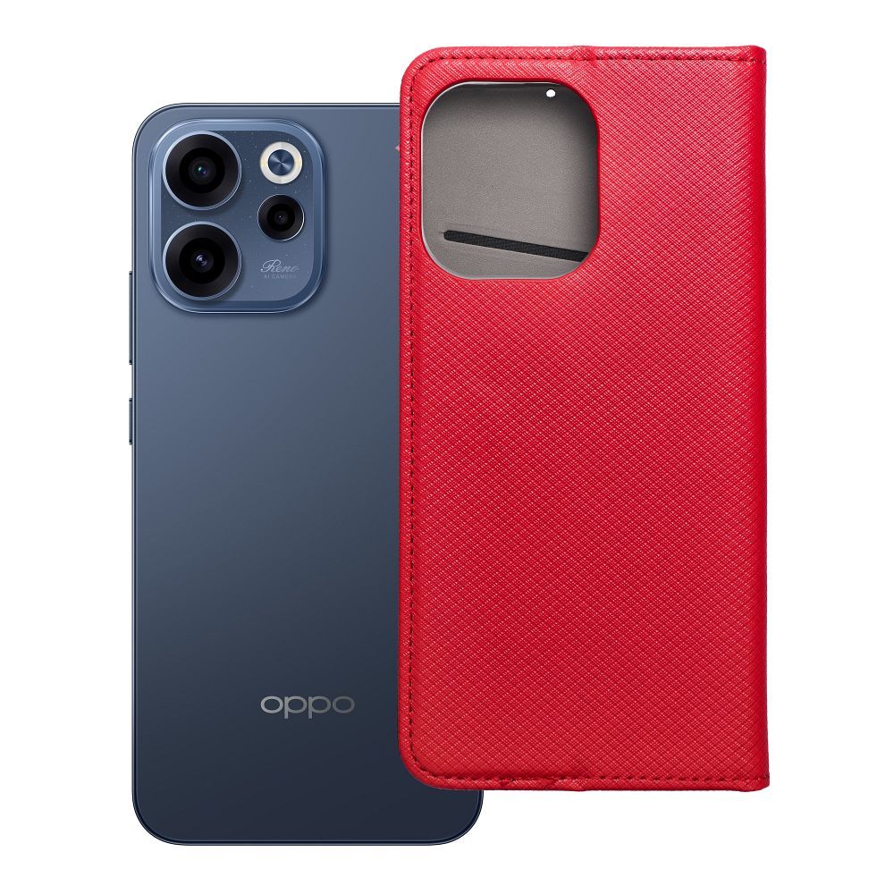Husa Smart Book pentru Oppo Reno 15F Rosu