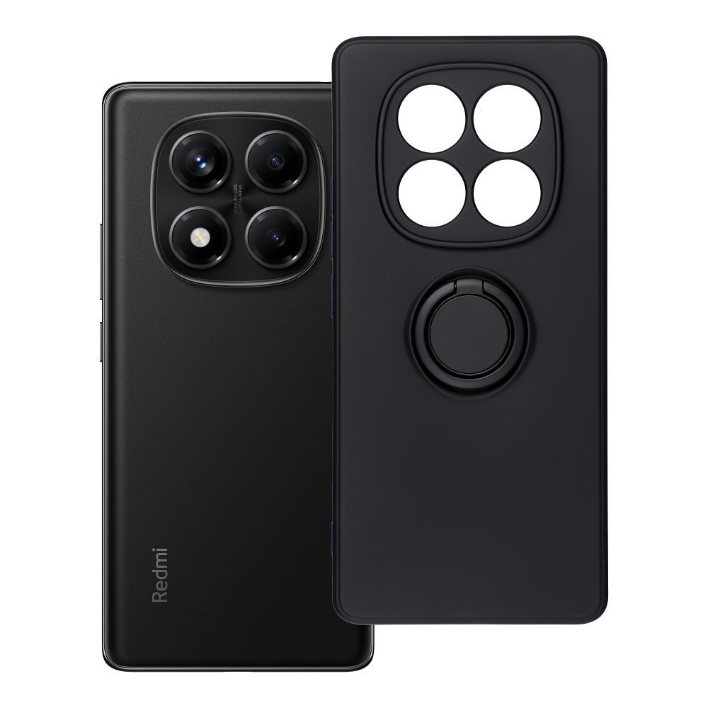 Husa Silicone Ring pentru Xiaomi Redmi Note 14 PRO 4G Negru