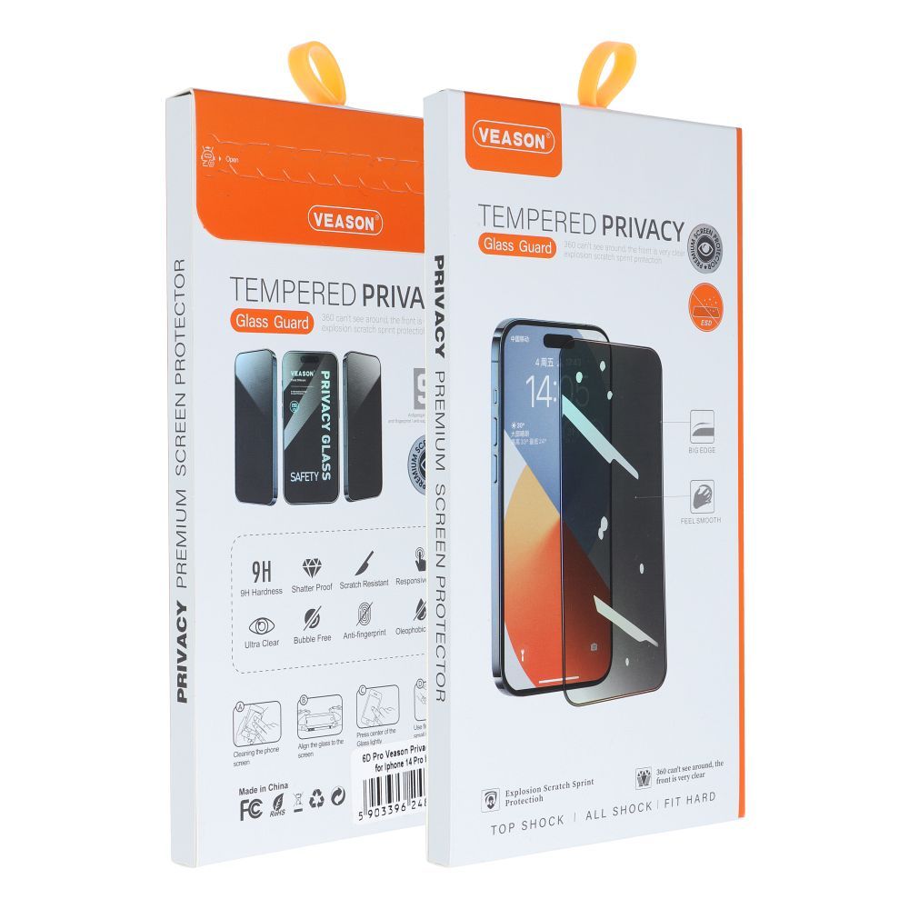 Folie Veason 6D Pro Privacy sticla - pentru iPhone XR / 11 Negru