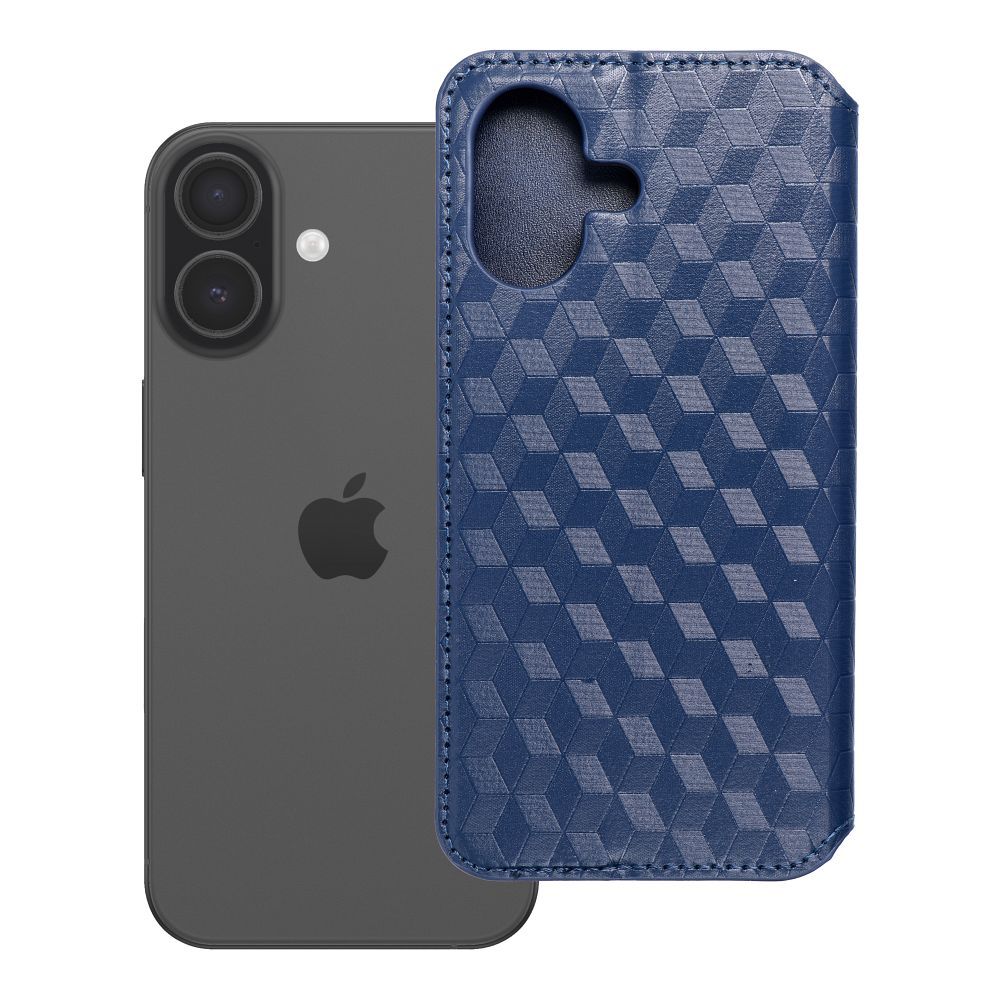 Husa Cubic Book Flip pentru iPhone 17 / 18 Albastru
