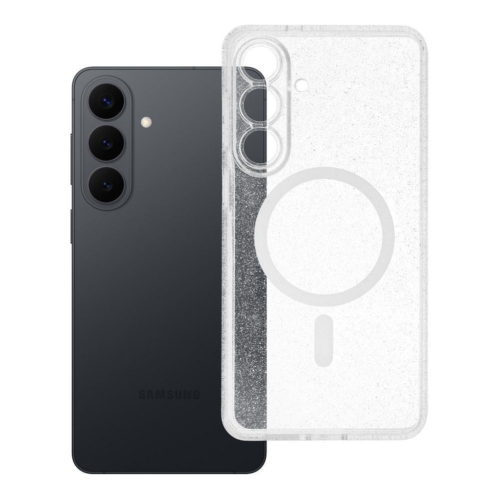 Husa Transparent Mag pentru Samsung S26 Plus - Glitter (STR / Camera Protection) Compatible cu Magsafe Transparent Glitt