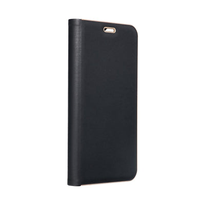 Husa Luna Book Auriu Flip pentru Xiaomi Redmi Note 14 PRO 4G Negru
