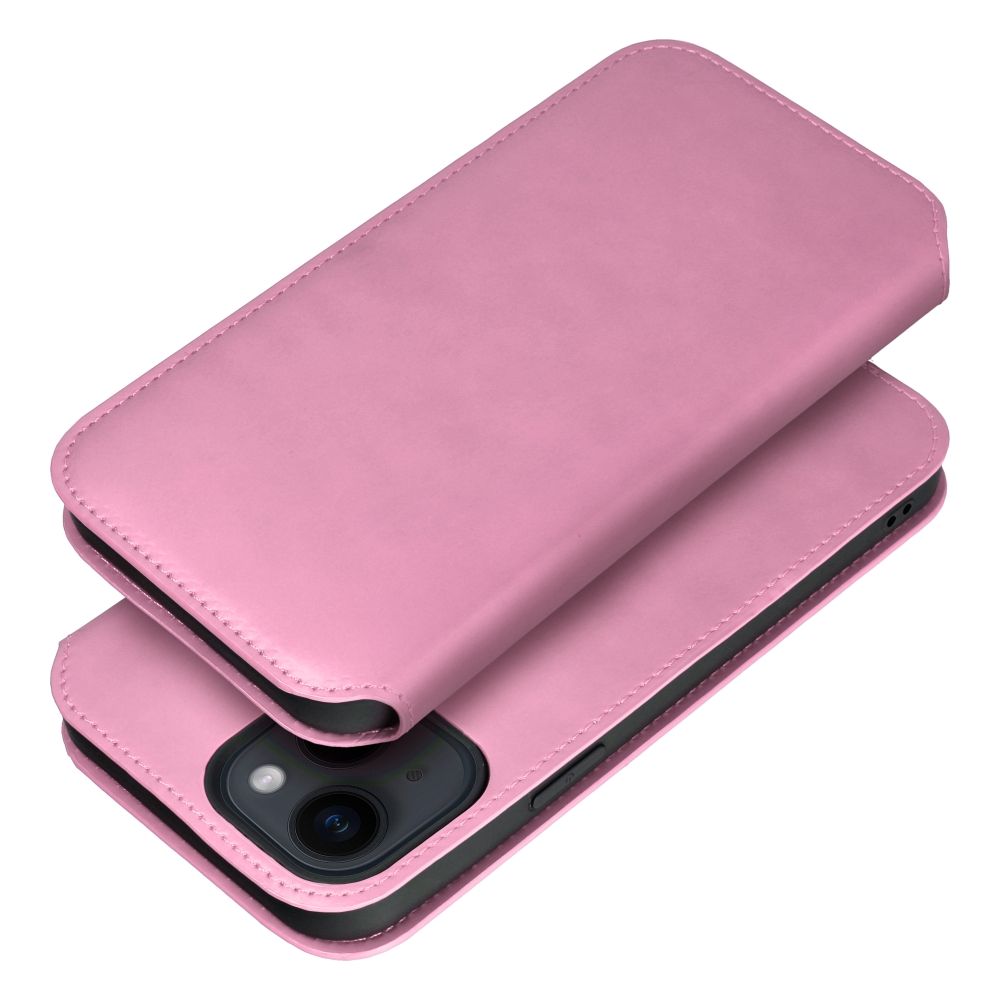 Husa Dual Pocket Flip pentru iPhone 15 Plus Book Roz deschis