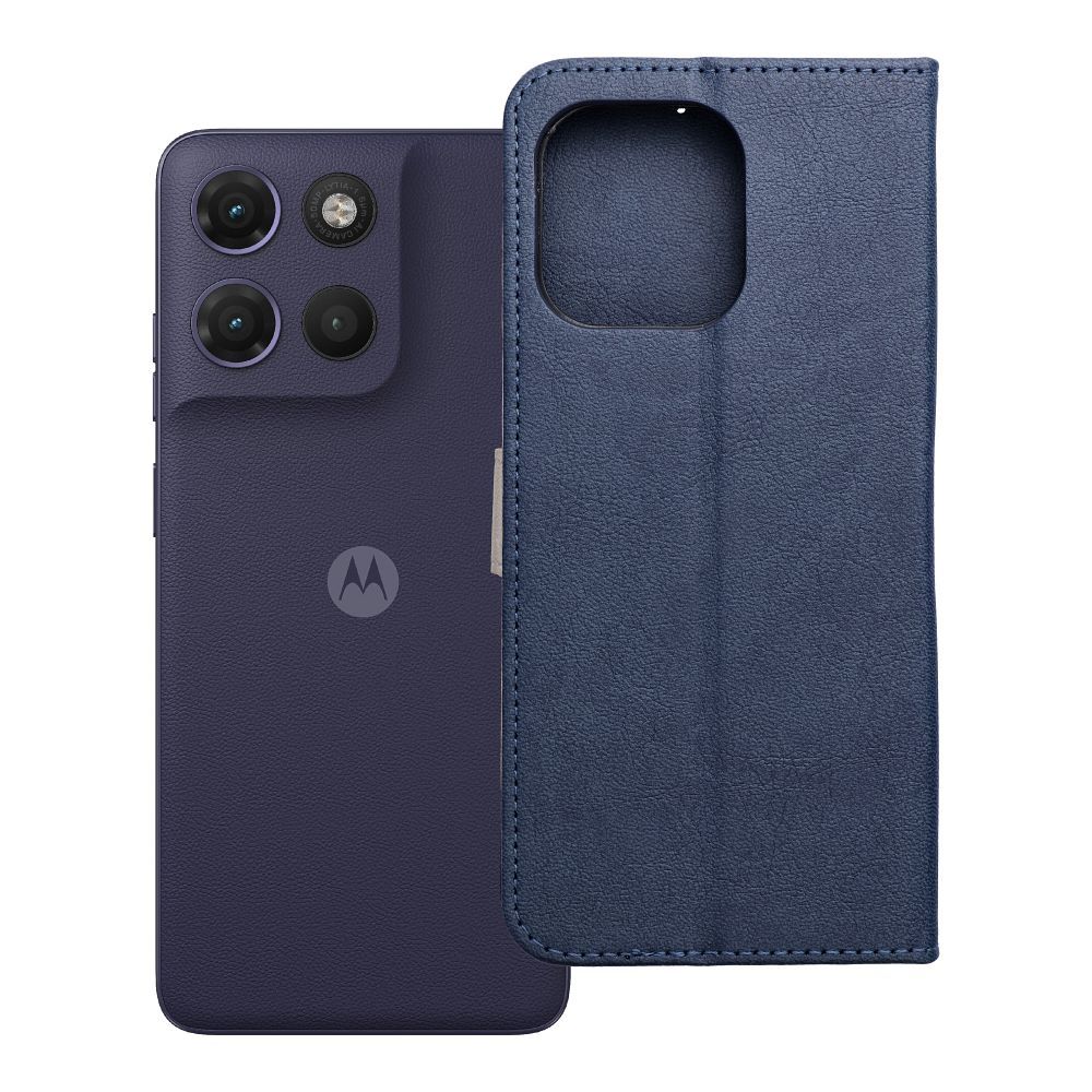 Husa Split Book Flip pentru Motorola G17 Power Navy si Cream