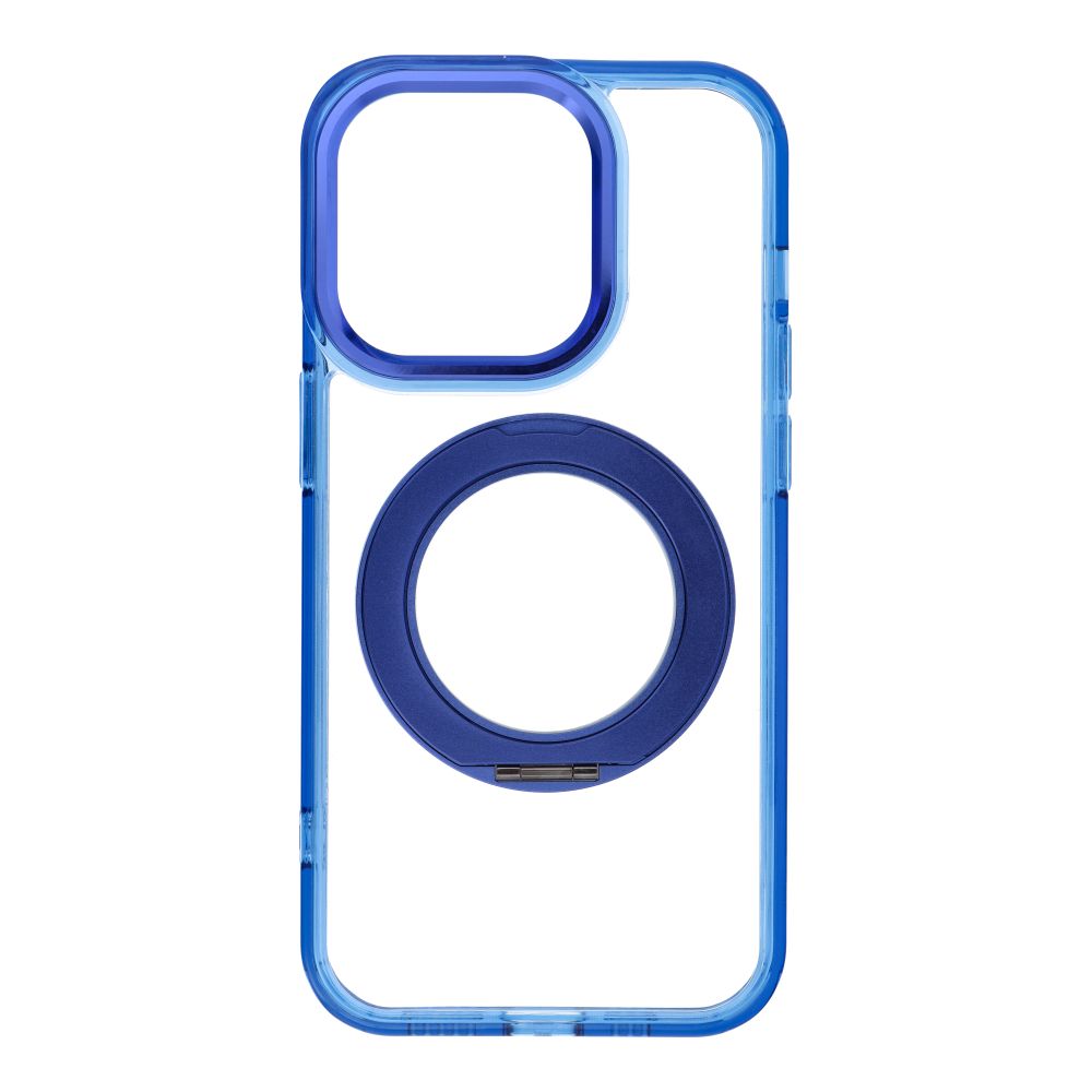 Husa pentru iPhone 14 PRO Frame Circle Stand Compatible cu Magsafe Bleumarin