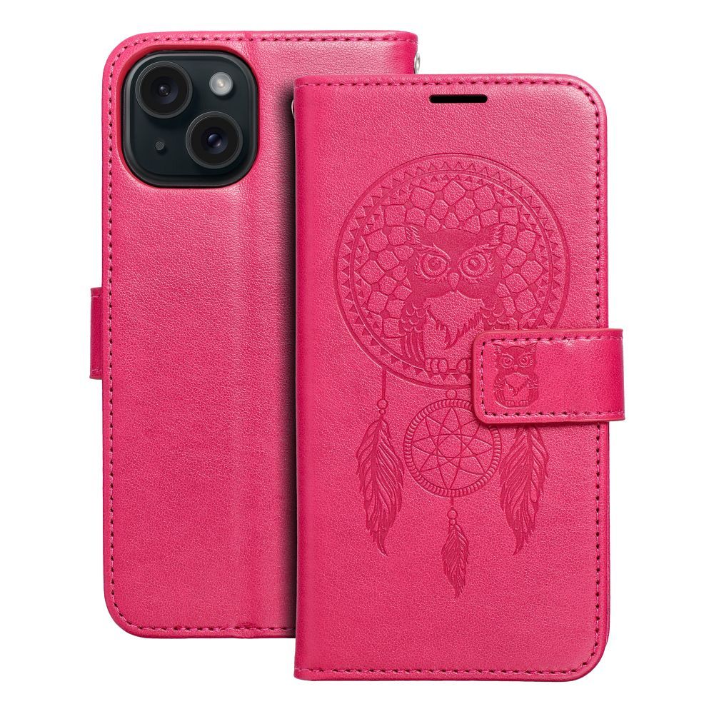 Husa Mezzo Book Flip pentru iPhone 15 Dreamcatcher Magenta