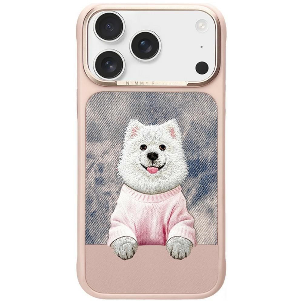 Husa Nimmy Gentle Pets Series DOG Compatible cu Magsafe pentru iPhone 18 Pro/17 Pro Roz