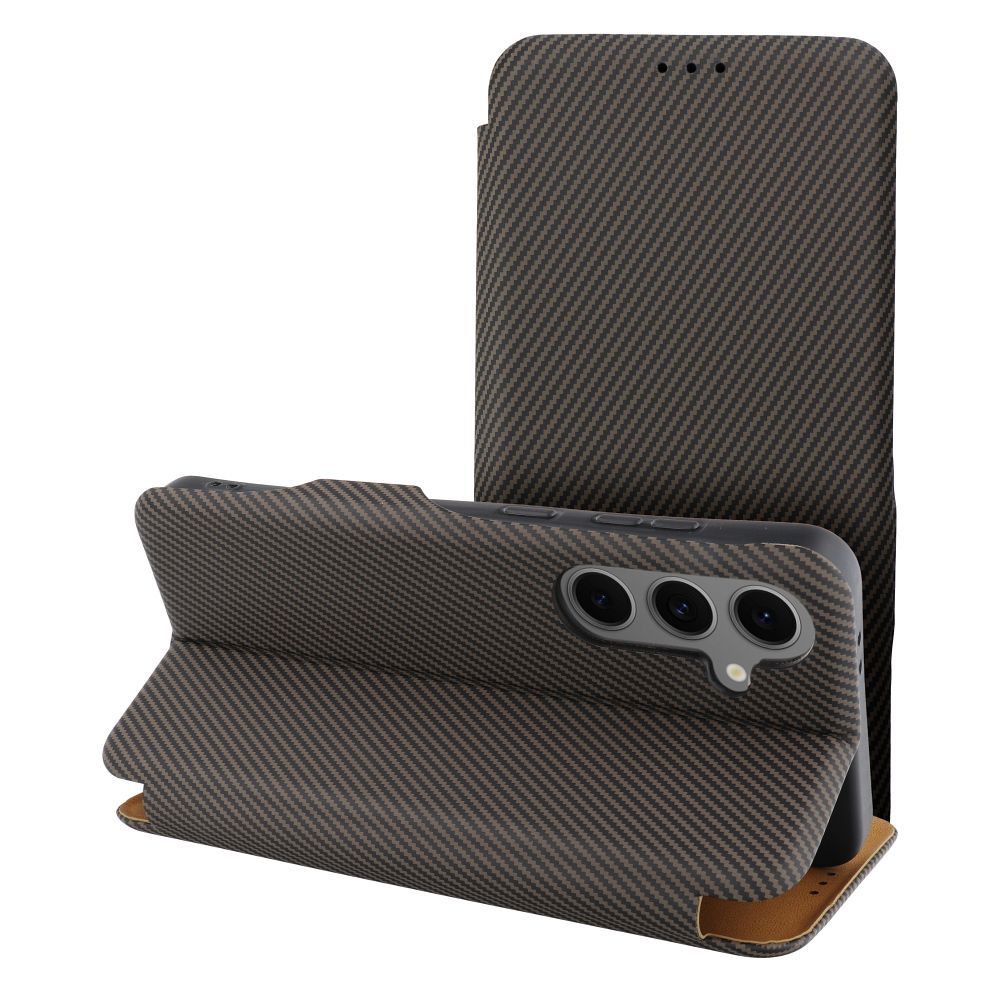 Husa Folio Side Magnet Flip pentru Samsung S25 Plus Maro