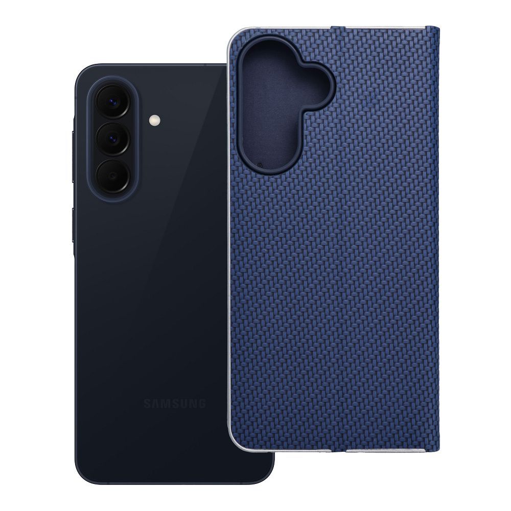 Husa Luna Book Carbon Flip pentru Samsung A57 5G Albastru