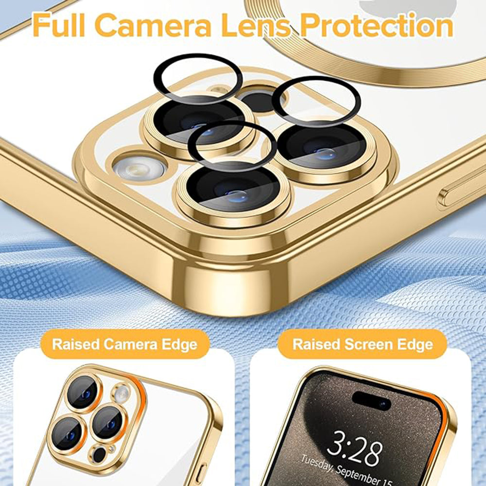 Techsuit - Luxury Crystal MagSafe - iPhone 15 Pro Max - Gold