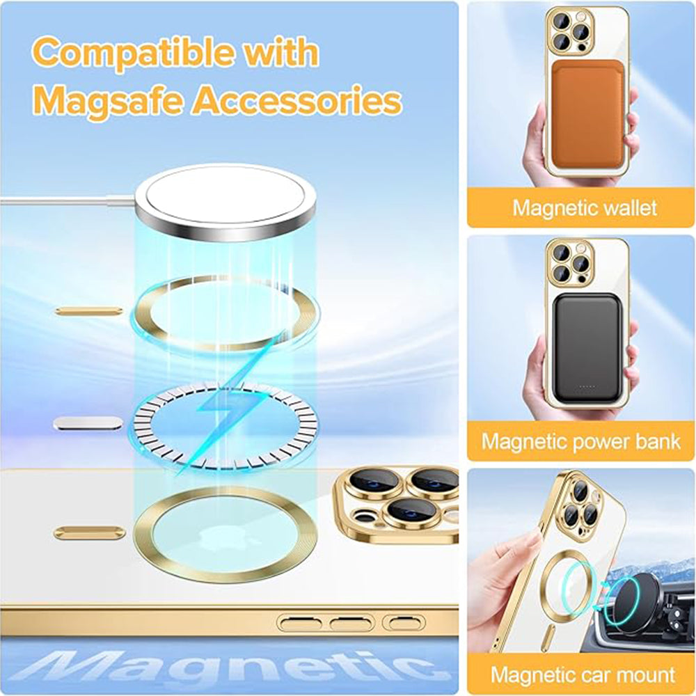 Techsuit - Luxury Crystal MagSafe - iPhone 15 Pro Max - Gold