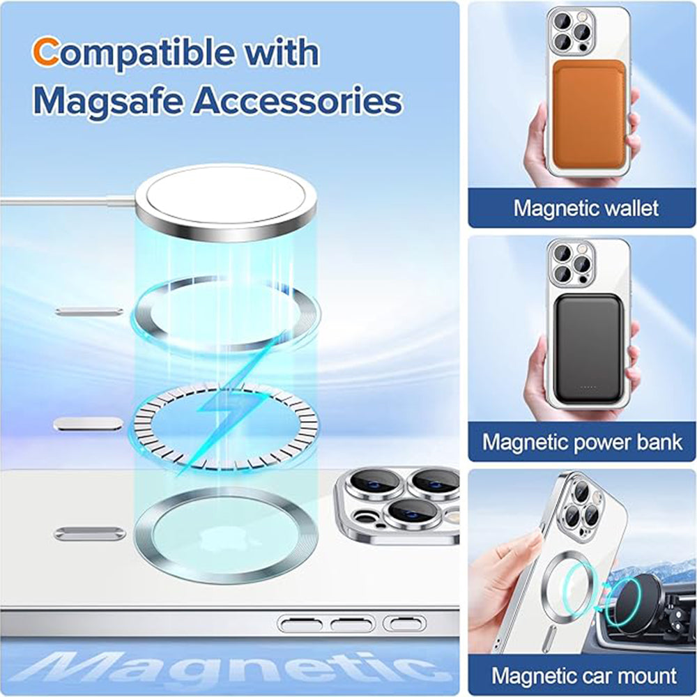 Techsuit - Luxury Crystal MagSafe - iPhone 15 Pro Max - Silver