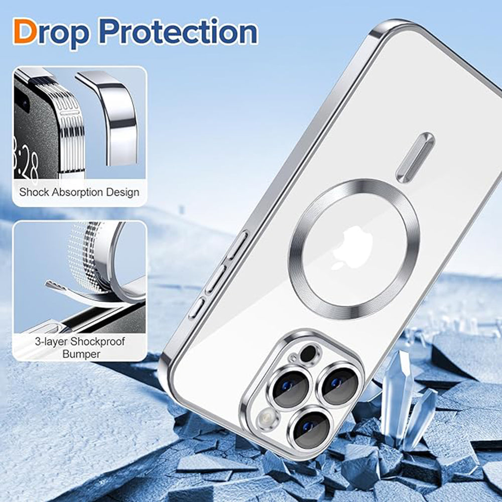 Techsuit - Luxury Crystal MagSafe - iPhone 15 Pro Max - Silver