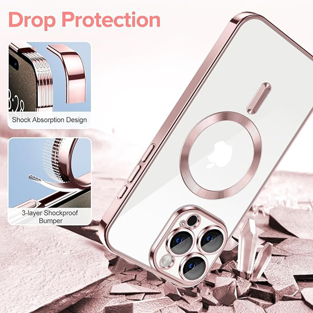 Techsuit - Luxury Crystal MagSafe - iPhone 15 Pro Max - Pink