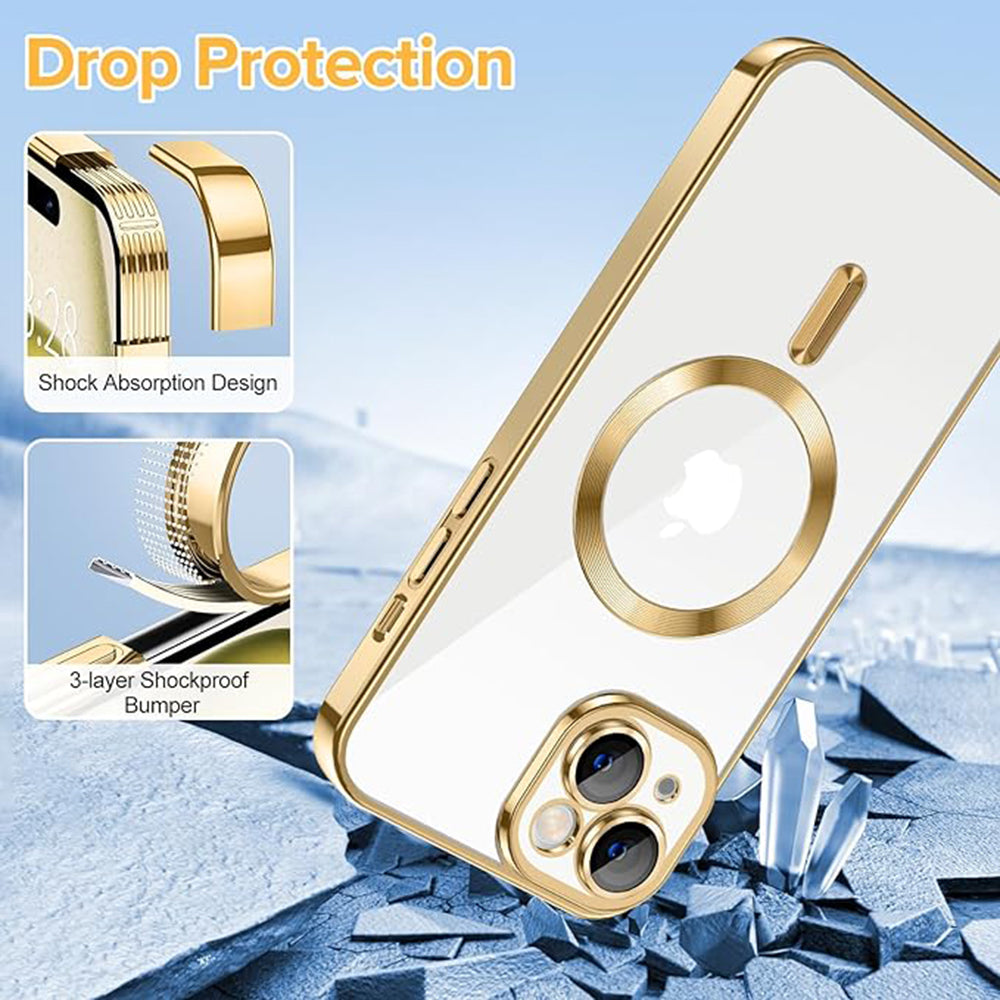 Techsuit - Luxury Crystal MagSafe - iPhone 15 - Gold