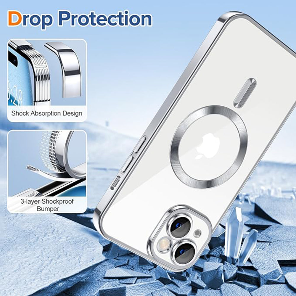 Techsuit - Luxury Crystal MagSafe - iPhone 15 - Silver