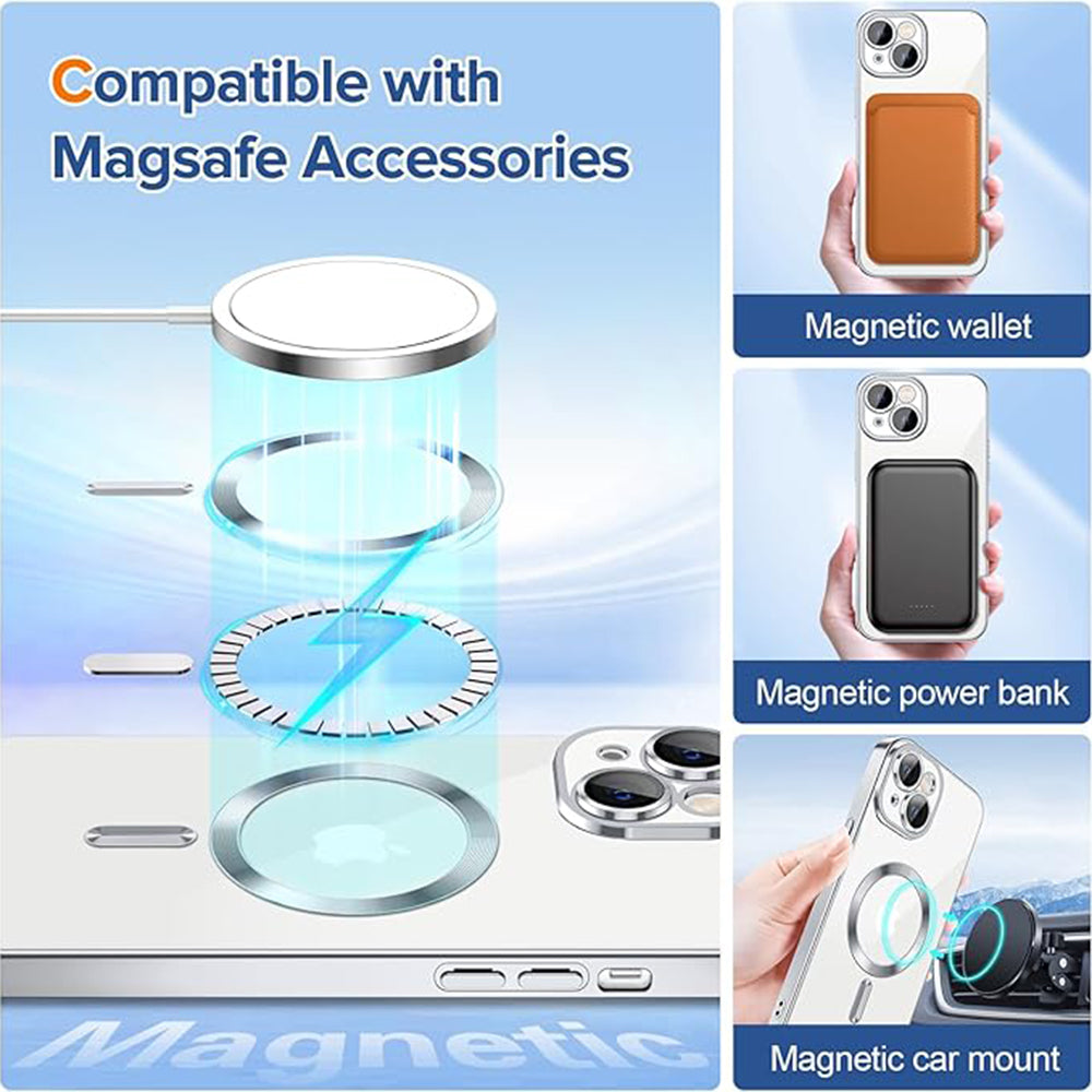 Techsuit - Luxury Crystal MagSafe - iPhone 15 - Silver