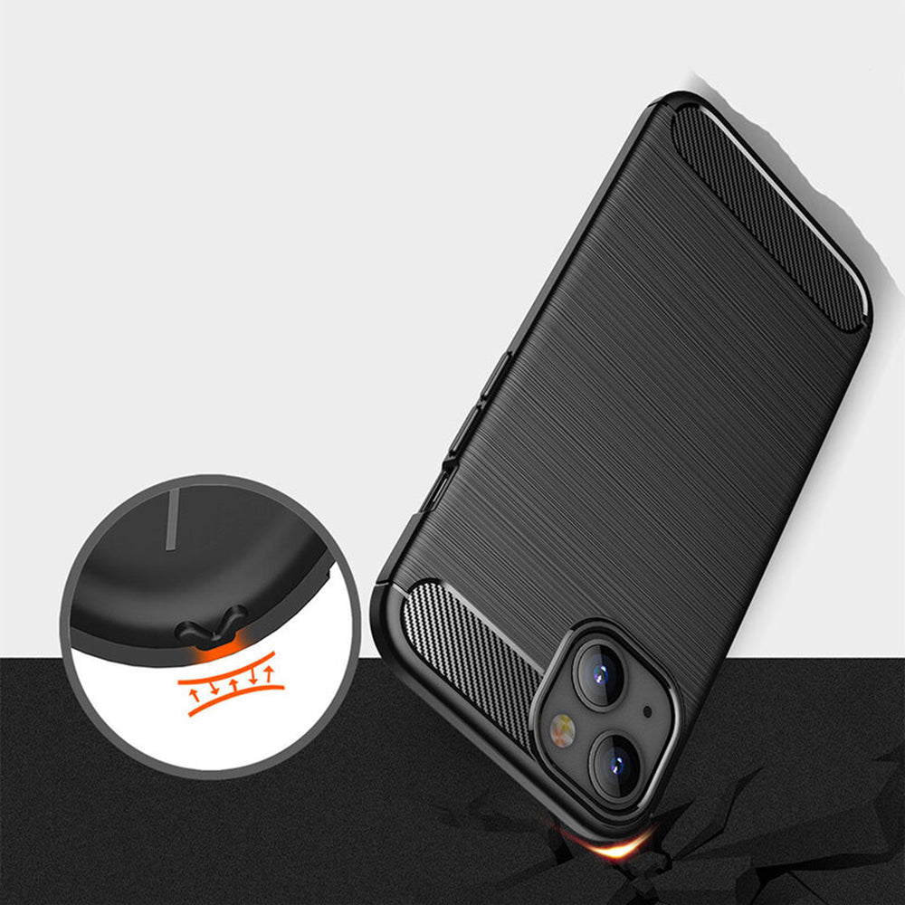 Techsuit - Carbon Silicone - iPhone 14 - Black