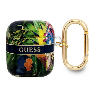 Curea Guess AirPods Cover Albastru/Albastru Flower Collection