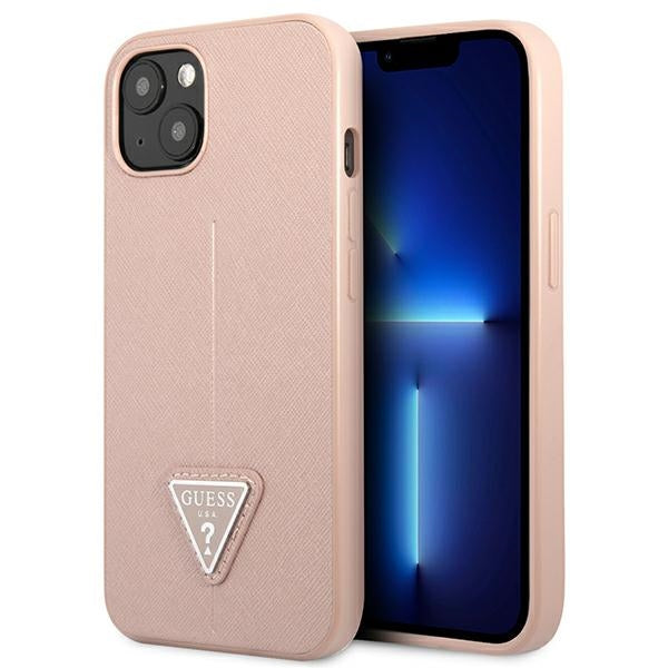 Husa Guess iPhone 13 Mini 5.4" Roz/Roz Hardcase Saffianotriangle Logo