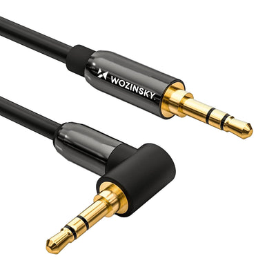 Cablu Wozinsky AUX Angled (Male-male) Mini Jack 2m Negru