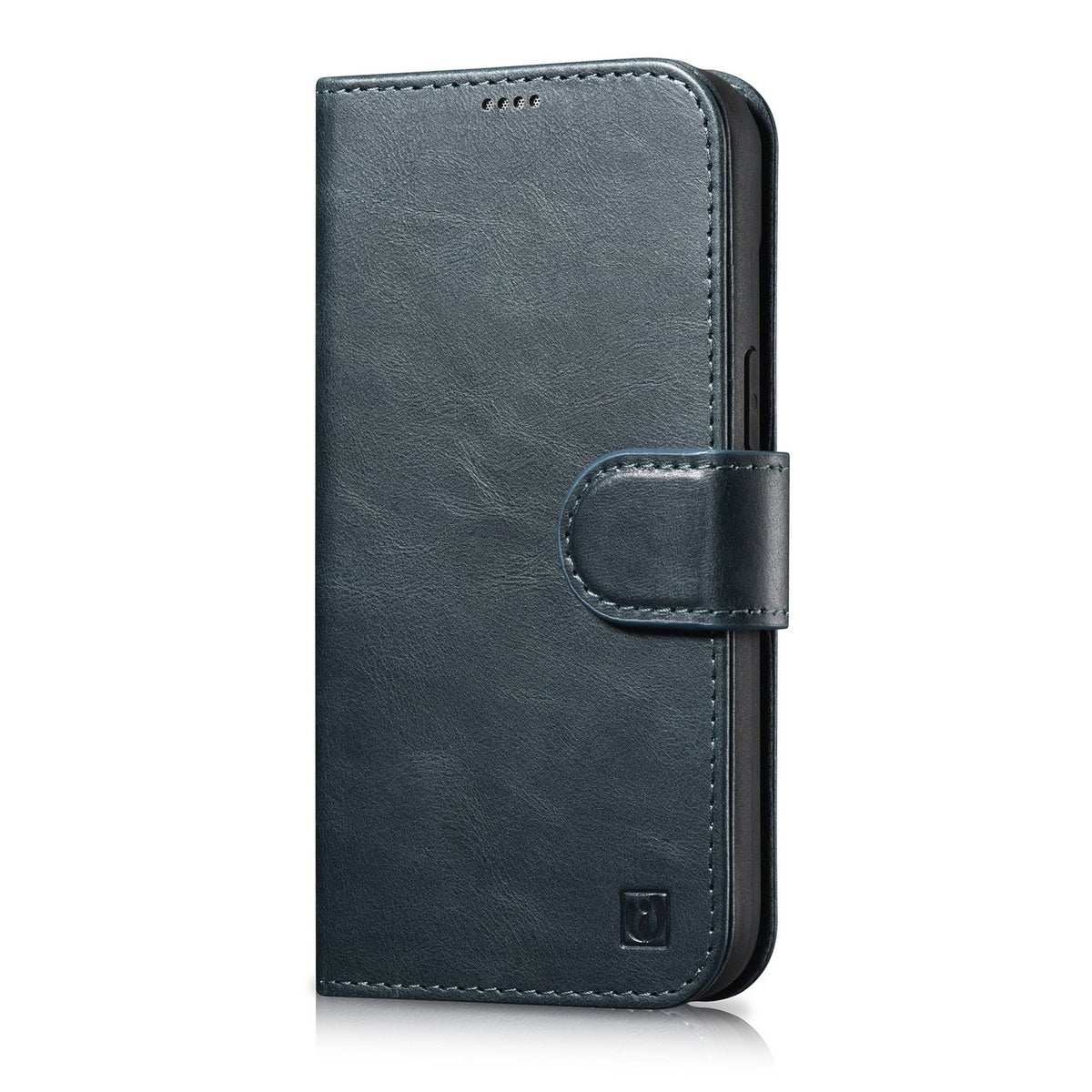 Husa Icarer Oil Wax Wallet 2in1 Cover iPhone 14 Pro Anti-rfid Leather Flip Albastru (Wmi14220722-bu)