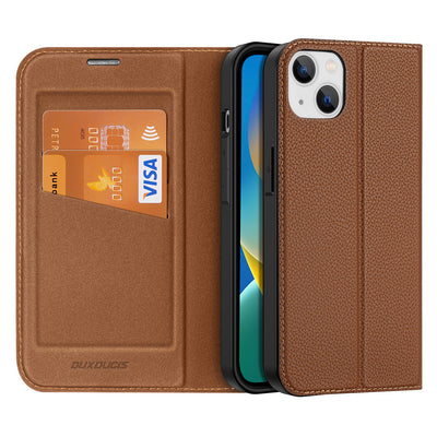 Husa Dux Ducis Skin X2 pentru iPhone 14 Plus cu Magnetic Flap Maro