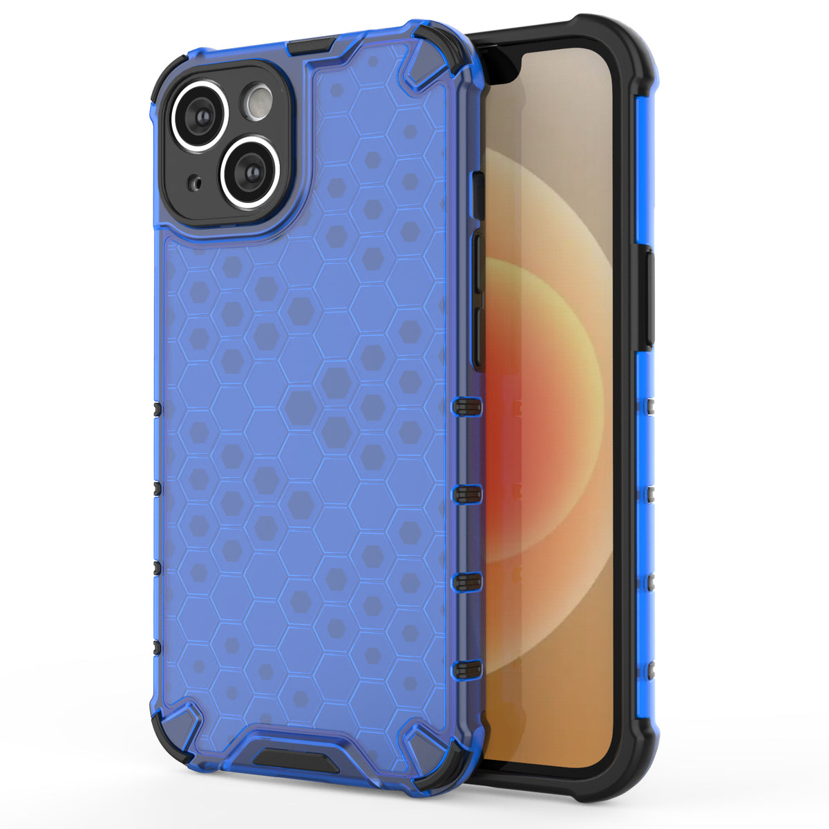 Husa Honeycomb pentru iPhone 14 Armored Hybrid Cover Albastru