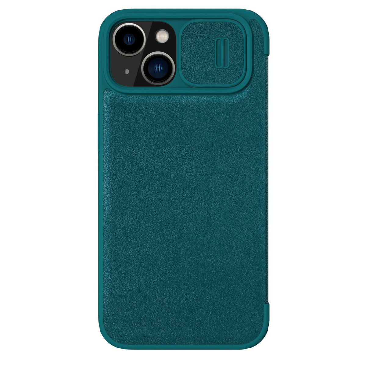 Husa Nillkin Qin Leather Pro iPhone 14 Plus Camera Cover Holster Cover Flip Verde